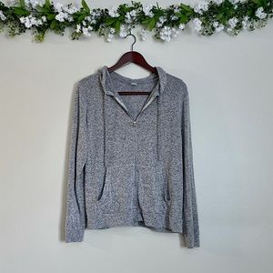 Lightweight Gray Zip-Up Hoodie